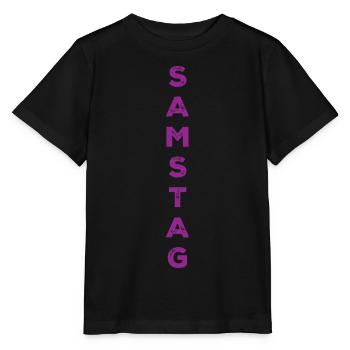 Samedi - violet - T-shirt bio MINI CREATOR Stanley/Stella Enfant - noir - Devant - Mikhail (115cm)