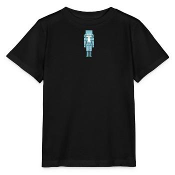 Nutcracker Wood Light Blue Grain Christmas - Stanley/Stella MINI CREATOR Kids’ T-Shirt - black - Front - Mikhail (115cm)