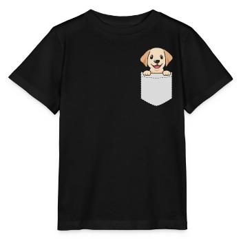 Labrador Pocket - Stanley/Stella Kinder T-Shirt MINI CREATOR  - Schwarz - Vorne - Mikhail (115cm)