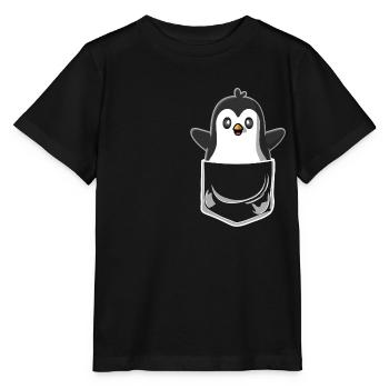 Poche de poche de poitrine de pingouin - T-shirt bio MINI CREATOR Stanley/Stella Enfant - noir - Devant - Mikhail (115cm)