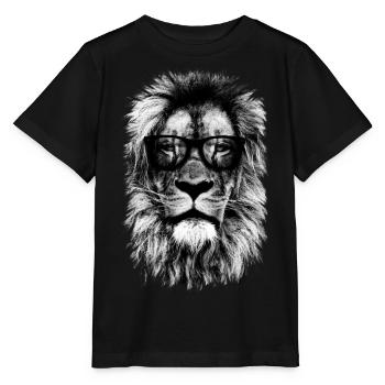 Lion de hipster - T-shirt bio MINI CREATOR Stanley/Stella Enfant - noir - Devant - Mikhail (115cm)