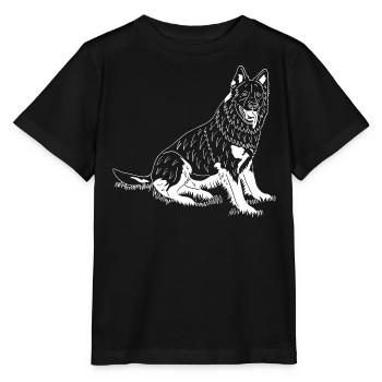 Altdeutscher Schäferhund - Stanley/Stella Kinder T-Shirt MINI CREATOR  - Schwarz - Vorne - Mikhail (115cm)
