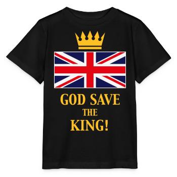 God Save The King! (England / Great Britain / 4C) - Stanley/Stella Kinder T-Shirt MINI CREATOR  - Schwarz - Vorne - Mikhail (115cm)
