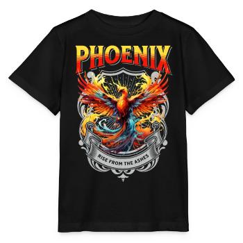 Phoenix Phoenix Fire Flames Mythologie des oiseaux - T-shirt bio MINI CREATOR Stanley/Stella Enfant - noir - Devant - Mikhail (115cm)