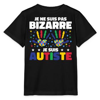 Je ne suis pas bizarre je suis autiste - T-shirt bio MINI CREATOR Stanley/Stella Enfant - noir - Devant - Mikhail (115cm)