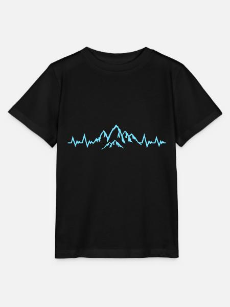 Berg Puls, Berge EKG Herzschlag - Stanley/Stella Kinder T-Shirt MINI CREATOR - Schwarz