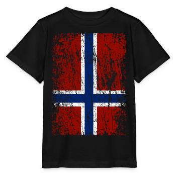 Norwegian flag upright - Stanley/Stella MINI CREATOR Kids’ T-Shirt - black - Front - Mikhail (115cm)