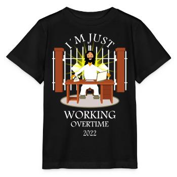 Gott macht Überstunden - Stanley/Stella Kinder T-Shirt MINI CREATOR  - Schwarz - Vorne - Mikhail (115cm)