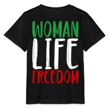 Femme Vie Liberté Femmes Femmes Droits des femmes Iran - T-shirt bio MINI CREATOR Stanley/Stella Enfant - noir - Devant - Mikhail (115cm)