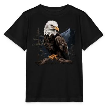 Forêt animale d’aigle à tête blanche - T-shirt bio MINI CREATOR Stanley/Stella Enfant - noir - Devant - Mikhail (115cm)
