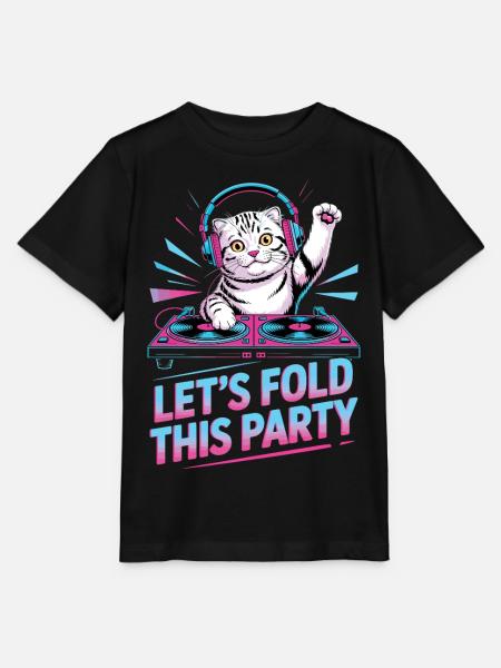 DJ Humor Tier Schottisch Fold Chat - Stanley/Stella Kinder T-Shirt MINI CREATOR - Schwarz