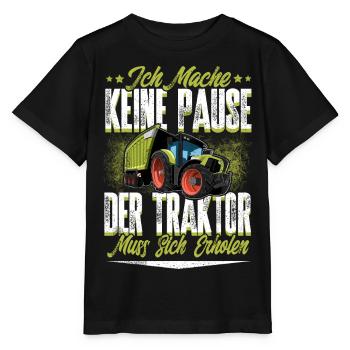 Landwirt - Stanley/Stella Kinder T-Shirt MINI CREATOR  - Schwarz - Vorne - Mikhail (115cm)
