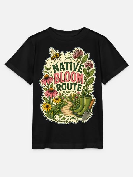NATIVE BLOOM ROUTE - Stanley/Stella Kinder T-Shirt MINI CREATOR  - Schwarz