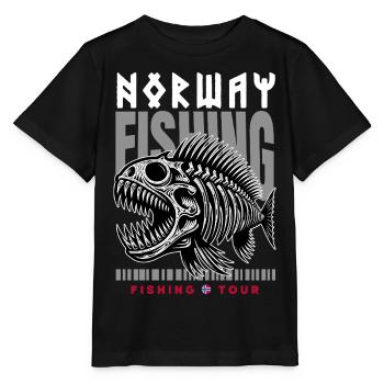 Excursion de pêche en Norvège - T-shirt bio MINI CREATOR Stanley/Stella Enfant - noir - Devant - Mikhail (115cm)