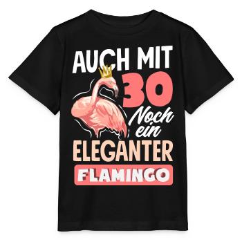 Mit 30 Eleganter Flamingo Geburtstag - Stanley/Stella Kinder T-Shirt MINI CREATOR  - Schwarz - Vorne - Mikhail (115cm)