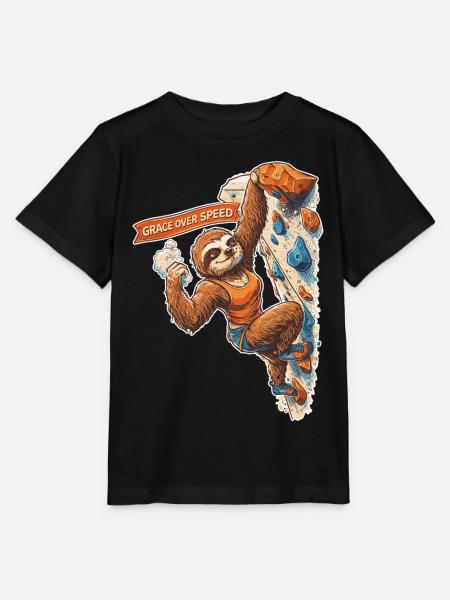 Boulder-Faultier: Grace Over Speed Klettern - Stanley/Stella Kinder T-Shirt MINI CREATOR  - Schwarz