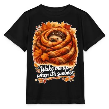 Niedlicher Igel im Winterschlaf Decken Spruch - Stanley/Stella Kinder T-Shirt MINI CREATOR  - Schwarz - Vorne - Mikhail (115cm)