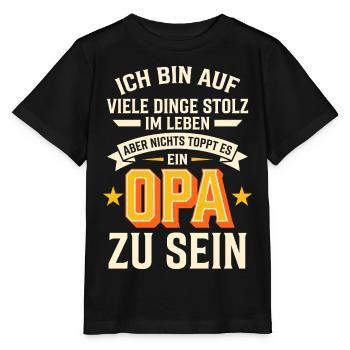 Stolzer Opa - Nichts toppt es ein Opa zu sein - Stanley/Stella Kinder T-Shirt MINI CREATOR  - Schwarz - Vorne - Mikhail (115cm)