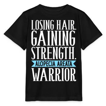 Haare verloren - Stärke gewonnen - Stanley/Stella Kinder T-Shirt MINI CREATOR  - Schwarz - Vorne - Mikhail (115cm)