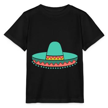 Strohhut Sombrero - Stanley/Stella Kinder T-Shirt MINI CREATOR  - Schwarz - Vorne - Mikhail (115cm)