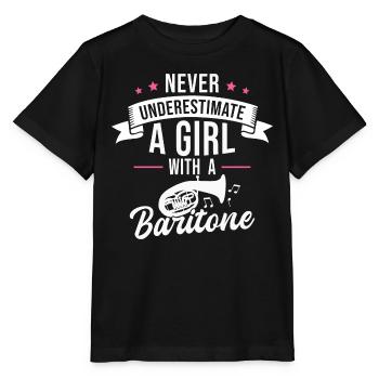 Baritone Horn Girl Orchestra Musician - Stanley/Stella MINI CREATOR Kids’ T-Shirt - black - Front - Mikhail (115cm)
