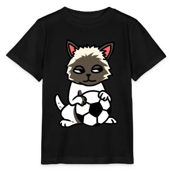 Joueur de football Joueur de football Club de football Chat pour enfants - T-shirt bio MINI CREATOR Stanley/Stella Enfant - noir - Devant - Mikhail (115cm)