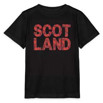 Schottland Tartan Schriftzug Dudelsack Highlands - Stanley/Stella Kinder T-Shirt MINI CREATOR  - Schwarz - Vorne - Mikhail (115cm)