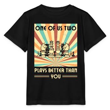 Einer von uns beiden spielt besser als du Schach - Stanley/Stella Kinder T-Shirt MINI CREATOR  - Schwarz - Vorne - Mikhail (115cm)