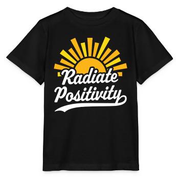 Strahlen Sie Positivität aus - Stanley/Stella Kinder T-Shirt MINI CREATOR  - Schwarz - Vorne - Mikhail (115cm)