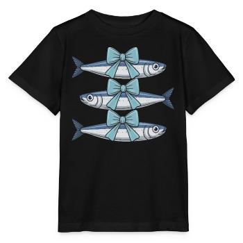 Damen Strandsardinen Schleife - Stanley/Stella Kinder T-Shirt MINI CREATOR  - Schwarz - Vorne - Mikhail (115cm)