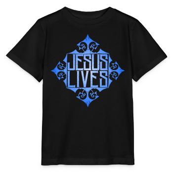 Jesus-Lives, Jesus Christ Saying, Christian - Stanley/Stella MINI CREATOR Kids’ T-Shirt - black - Front - Mikhail (115cm)