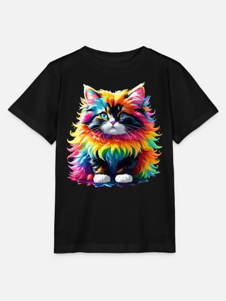 Cat Cat Rainbow Cute Cute Kids - Stanley/Stella MINI CREATOR Kids’ T-Shirt - black