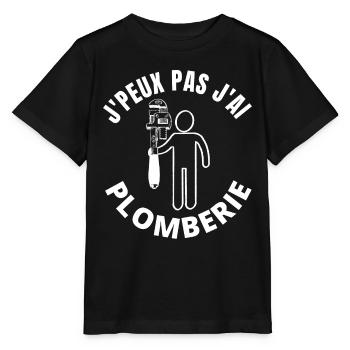 j peux pas j ai plomberie - T-shirt bio MINI CREATOR Stanley/Stella Enfant - noir - Devant - Mikhail (115cm)