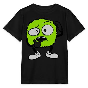 Comic skeptisches Gesicht Monster - Stanley/Stella Kinder T-Shirt MINI CREATOR  - Schwarz - Vorne - Mikhail (115cm)