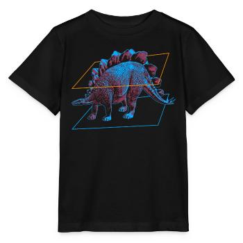 Stegosaurus Dinosaurier - Stanley/Stella Kinder T-Shirt MINI CREATOR  - Schwarz - Vorne - Mikhail (115cm)