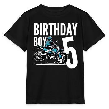 Ich werde 5 Kindergeburtstag Junge Biker Motorrad - Stanley/Stella Kinder T-Shirt MINI CREATOR  - Schwarz - Vorne - Mikhail (115cm)