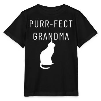 Purr Fect Grandma shirt cat lovers - Stanley/Stella MINI CREATOR Kids’ T-Shirt - black - Front - Mikhail (115cm)
