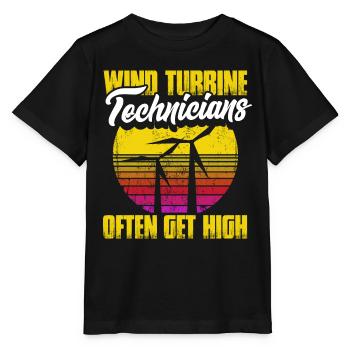 Ecological Power Maintenance Retro Wind Turbine - Stanley/Stella Kinder T-Shirt MINI CREATOR  - Schwarz - Vorne - Mikhail (115cm)