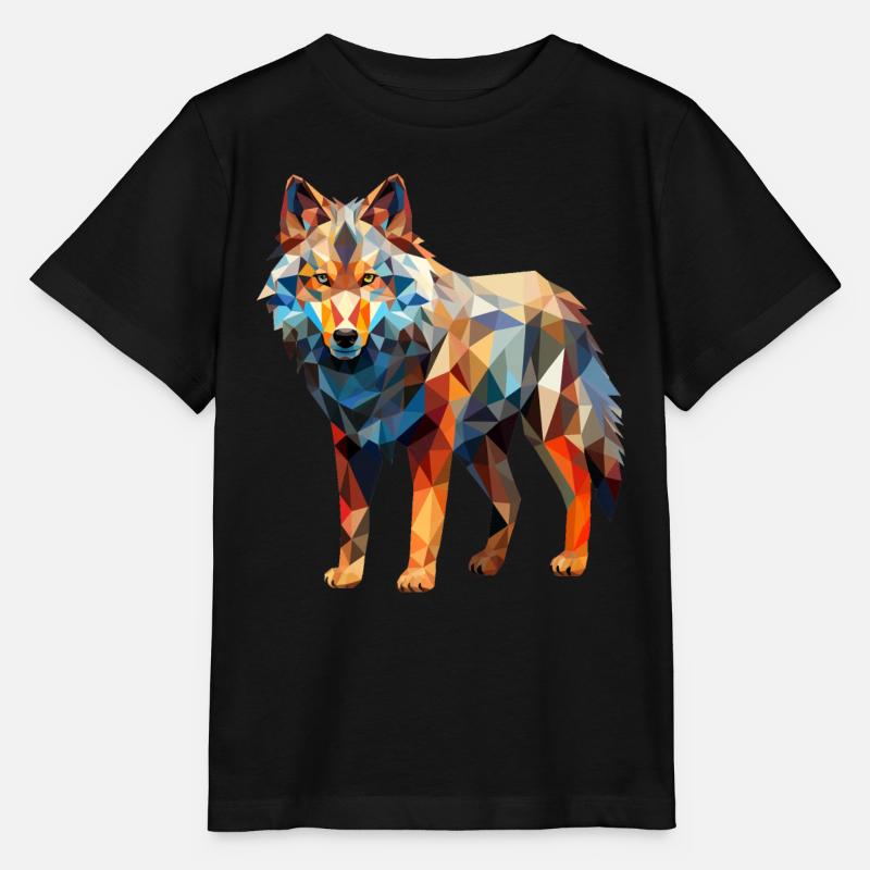 Dessin géométrique Wolf - T-shirt bio MINI CREATOR Stanley/Stella Enfant - noir