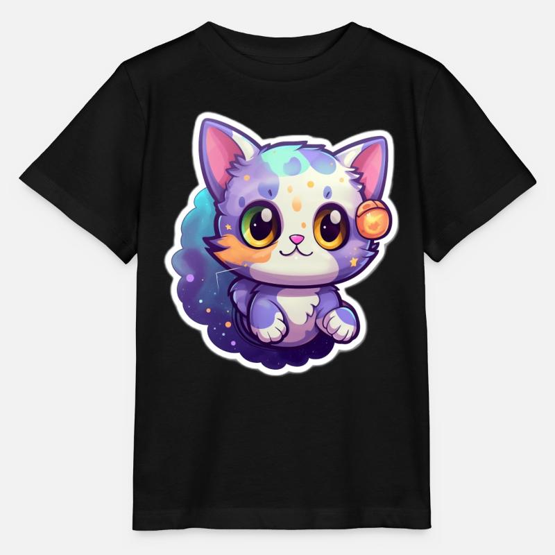 Un mignon chat de l’espace - T-shirt bio MINI CREATOR Stanley/Stella Enfant - noir