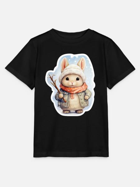 Schneehäschen - Stanley/Stella Kinder T-Shirt MINI CREATOR - Schwarz