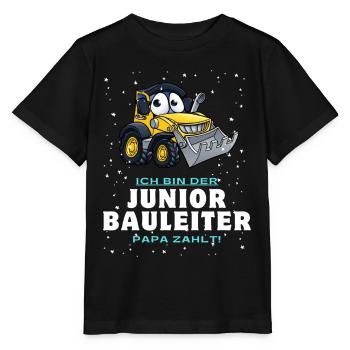 Junior Bauleiter - Stanley/Stella Kinder T-Shirt MINI CREATOR  - Schwarz - Vorne - Mikhail (115cm)