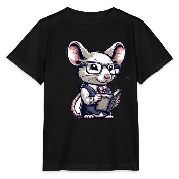 Cute Mouse Teacher - Stanley/Stella Kinder T-Shirt MINI CREATOR  - Schwarz - Vorne - Mikhail (115cm)