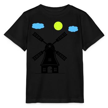 Moulin à vent - T-shirt bio MINI CREATOR Stanley/Stella Enfant - noir - Devant - Mikhail (115cm)