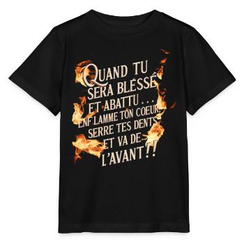 texte quand tu sera bléssé - T-shirt bio MINI CREATOR Stanley/Stella Enfant - noir - Devant - Mikhail (115cm)