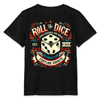 Roll The Dice Design Vintage Old Tattoo Style - Stanley/Stella MINI CREATOR Kids’ T-Shirt - black - Front - Mikhail (115cm)