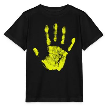 Empreinte de main, identité peinte, doigts et paume - T-shirt bio MINI CREATOR Stanley/Stella Enfant - noir - Devant - Mikhail (115cm)