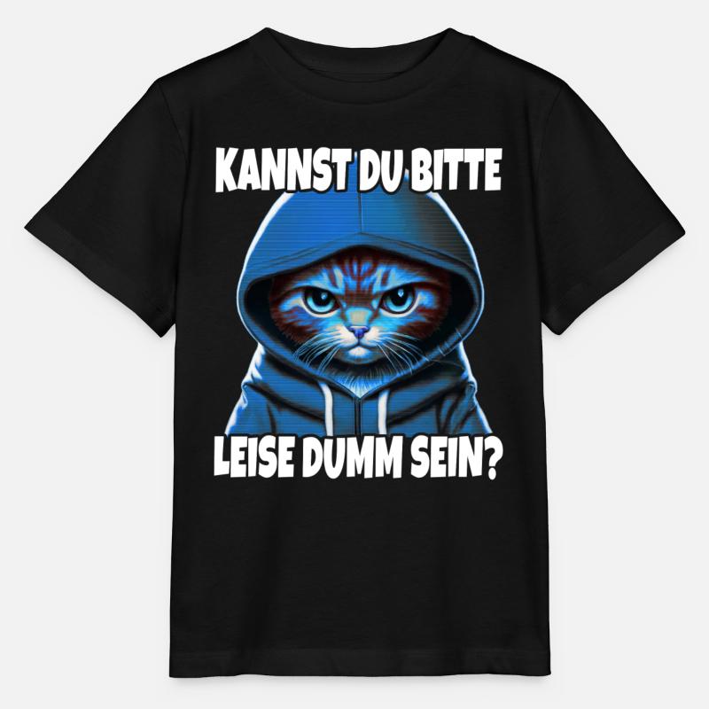 Spruch Lustig Gamer Katze Bitte leise dumm sein - Stanley/Stella Kinder T-Shirt MINI CREATOR  - Schwarz