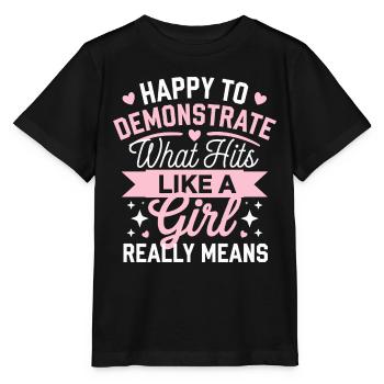 Girl power in martial arts - Stanley/Stella MINI CREATOR Kids’ T-Shirt - black - Front - Mikhail (115cm)