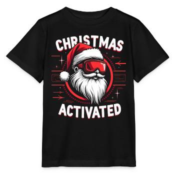 Christmas Mode - Weihnachtsmann mit Skibrille - Stanley/Stella Kinder T-Shirt MINI CREATOR  - Schwarz - Vorne - Mikhail (115cm)